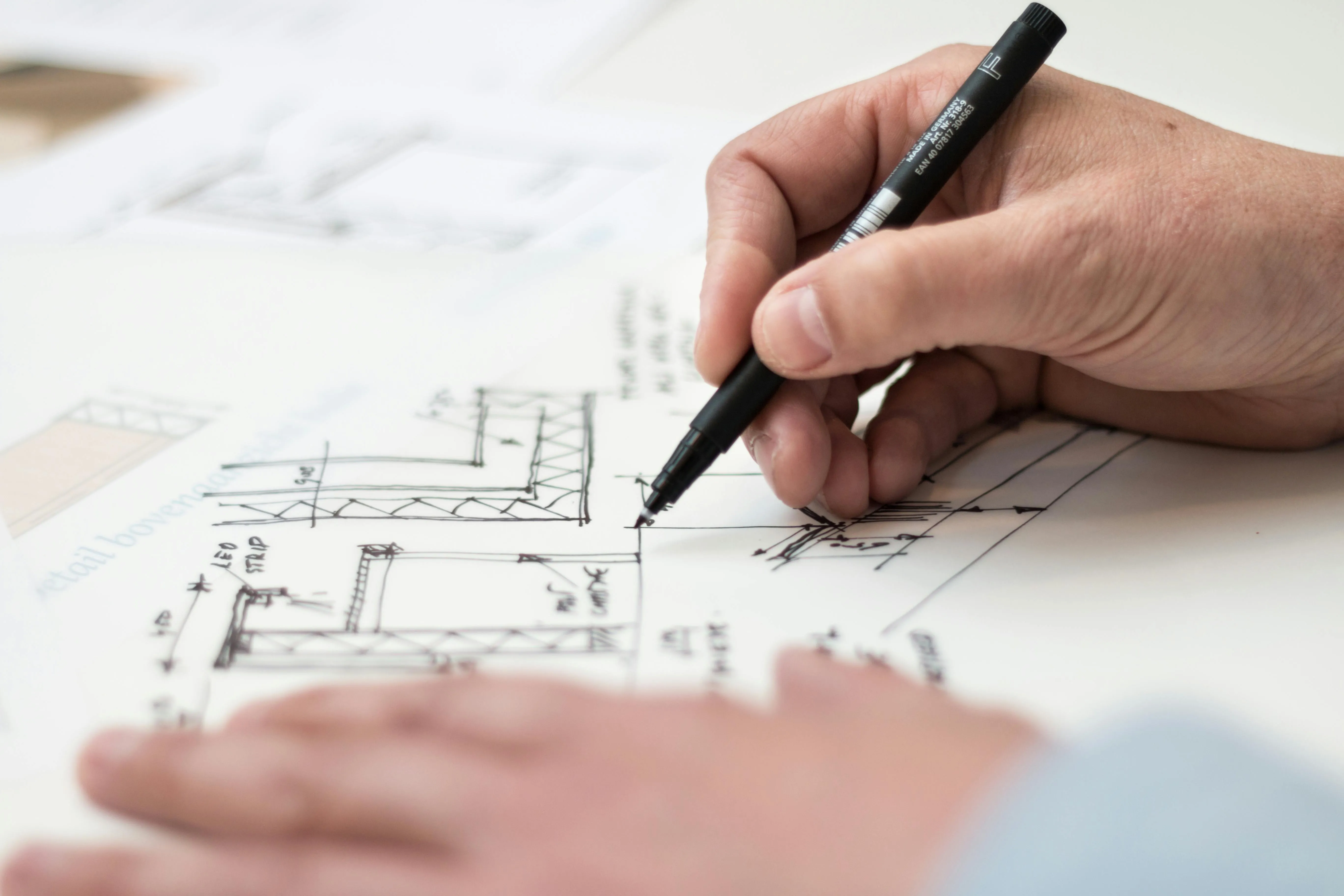 An image of a data centre being planned out.