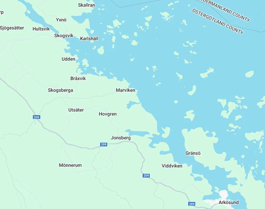 A map showing a data centre location in Sweden
